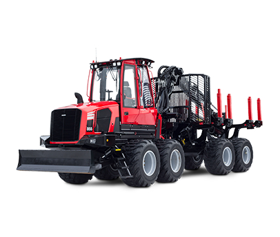 Komatsu 855 posed with plaining blade, no background.